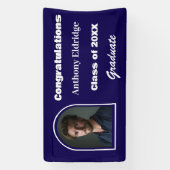 Navy Blue Minimalist Graduation Banner 横断幕 (縦)