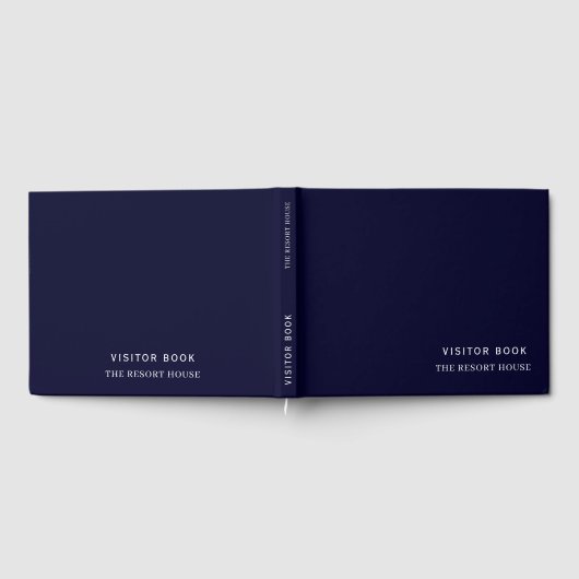 Navy Blue Minimalist | Vacation Rental Guest Book ゲストブック (全面)