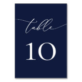 Navy Blue Minimalist Wedding Table Number 1 テーブルナンバー (裏面)