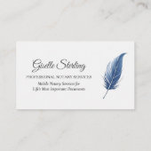 Navy Blue Mobile Notary Public Modern Photo 名刺 (裏面)