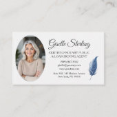 Navy Blue Mobile Notary Public Modern Photo 名刺 (正面)