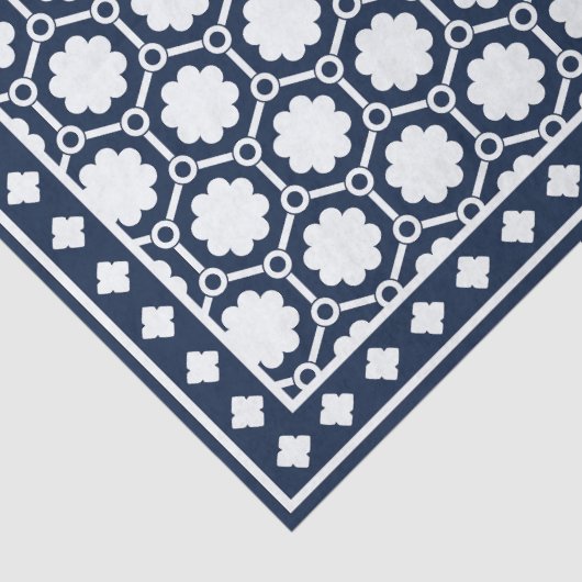 Navy Blue Modern Bone Inlay Decoupage Paper 薄葉紙 (詳細)