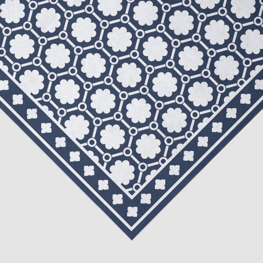 Navy Blue Modern Bone Inlay Decoupage Paper 薄葉紙 (詳細)