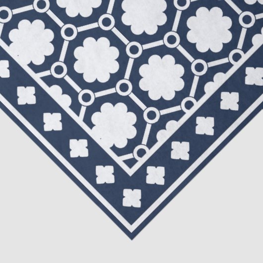 Navy Blue Modern Bone Inlay Decoupage Paper 薄葉紙 (詳細)