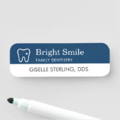 Navy Blue Modern Dentist Tooth Office 名札 (インサイチュ)