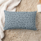Navy Blue Modern Farmhouse Daisy Buds Pattern ランバークッション (ブランケット)