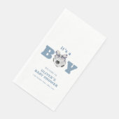 Navy Blue Modern Soccer Boy Baby Shower Welcome (コーナー)