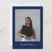 Navy Blue Modern Thirty Photo Birthday Party 招待状 (裏面)