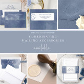 Navy Blue Monogramエレガントの写真結婚 セーブザデート