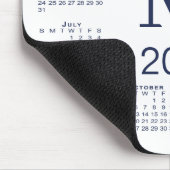 Navy Blue Monogram 2026 Calendar on White マウスパッド (コーナー)