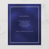 Navy blue monogram budget wedding Save the Date  チラシ (裏面)