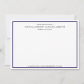 Navy Blue Monogram From Desk Note Card ノートカード (正面)