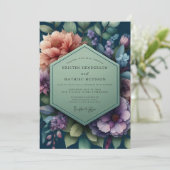 Navy Blue Moody Evening Wedding 招待状 (スタンド正面)