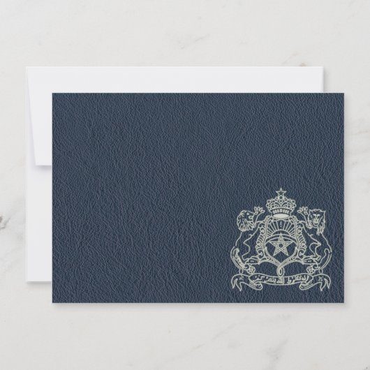 Navy Blue Moroccoの写真結婚ありがとう サンキューカード (裏面)