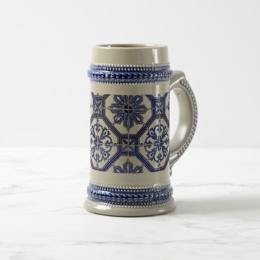 “Navy Blue Mosaic”  ビールジョッキ (正面右)