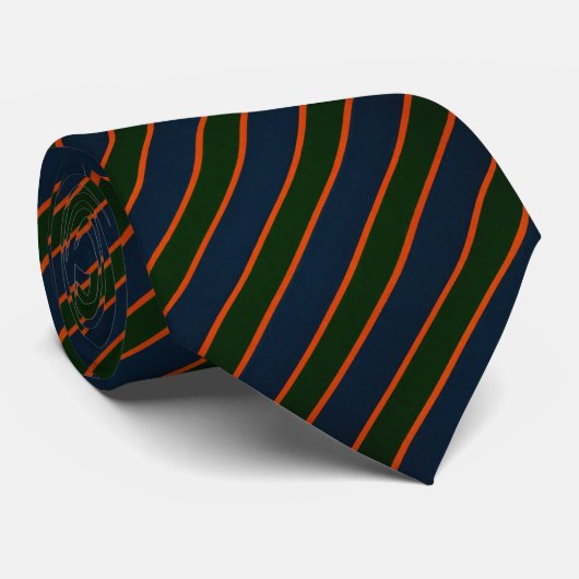Navy Blue Multi-Stripe ネクタイ (ロール)