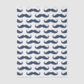 Navy Blue Mustache Pattern Father's Day 薄葉紙 (正面)