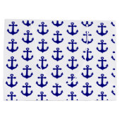 Navy blue nautical anchor  ラージペーパーバッグ (裏面)
