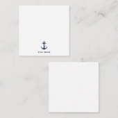 Navy Blue Nautical Anchor Boat Name Custom ノートカード (正面/裏面)