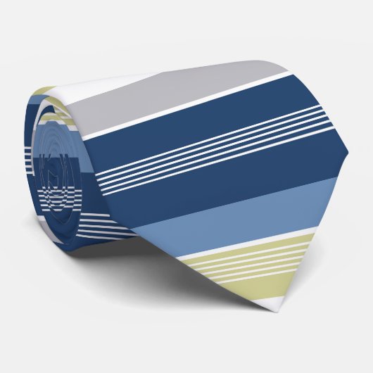 Navy Blue Nautical Stripes ネクタイ (ロール)