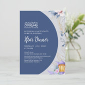 Navy Blue Night Sky Ramadan Iftar Dinner 招待状 (スタンド正面)