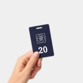 Navy Blue Number | Custom Hospitality Logo Design バッジ (手持ち)