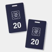 Navy Blue Number | Custom Hospitality Logo Design バッジ (正面＆裏面)