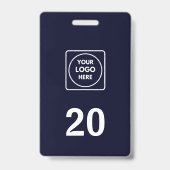 Navy Blue Number | Custom Hospitality Logo Design バッジ (裏面)