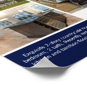 Navy Blue Open House Welcome Real Estate Photo ポスター (角)