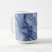 Navy- Blue Organic Marble-Like Texture コーヒーマグカップ (正面左)