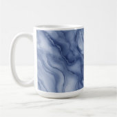 Navy- Blue Organic Marble-Like Texture コーヒーマグカップ (左)