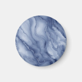 Navy- Blue Organic Marble-Like Texture マグネット