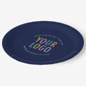 Navy Blue Paper Plates Custom Business Logo Bulk ペーパープレート (アングル)
