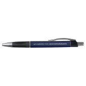 Navy Blue Pen、グリップブラックインクのビジネスロゴ ボールペン (トップ)