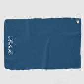 Navy Blue Personalized Golf Towel with Custom Name ゴルフタオル (横)