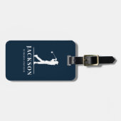 Navy Blue Personalized Monogram Golfer ラゲッジタグ (正面横)