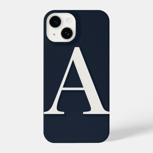 Navy Blue Phone Case with Bold White Trendy iPhoneケース (裏面)