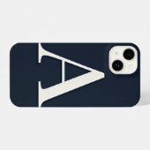 Navy Blue Phone Case with Bold White Trendy iPhoneケース (裏面横)