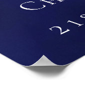 Navy blue photo birthday party welcome  ポスター (角)