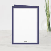 Navy Blue Photo Boy First Communion サンキューカード (裏面)