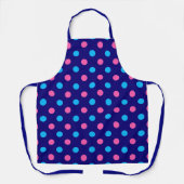 Navy Blue Pink Cyan Polka Dot Pattern エプロン (正面)