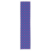 Navy Blue Pink Cyan Polka Dot Pattern ショートテーブルランナー (正面)