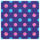 Navy Blue Pink Cyan Polka Dot Pattern ファブリック (見本)