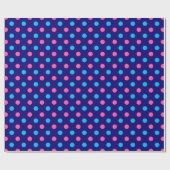 Navy Blue Pink Cyan Polka Dot Pattern ラッピングペーパー (フラット)