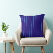 Navy Blue Pinstripe Throw Pillow | Modern Coastal クッション (椅子)