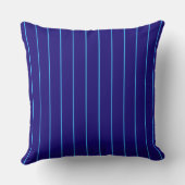 Navy Blue Pinstripe Throw Pillow | Modern Coastal クッション (裏面)