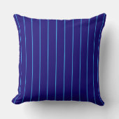 Navy Blue Pinstripe Throw Pillow | Modern Coastal  クッション (正面)