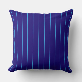 Navy Blue Pinstripe Throw Pillow | Modern Coastal  クッション