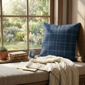 Navy Blue Plaid クッション