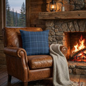 Navy Blue Plaid クッション